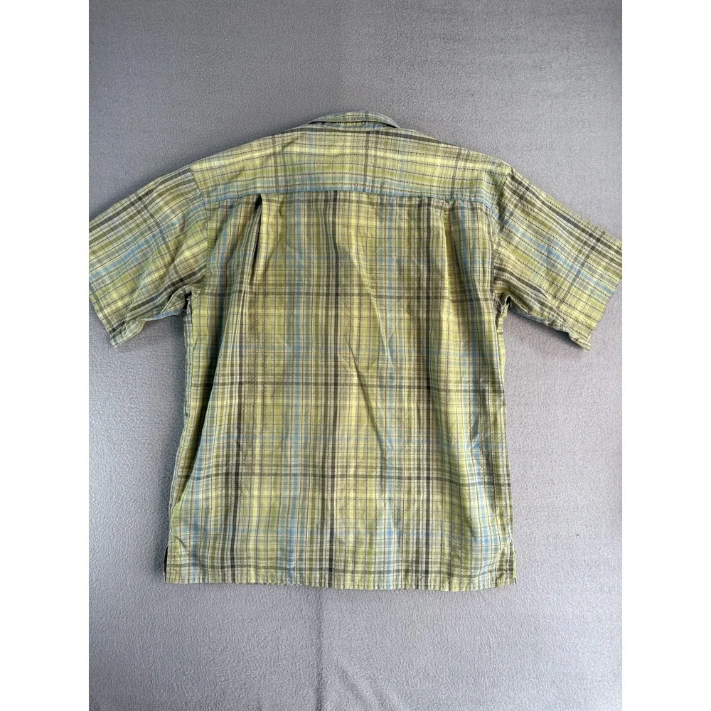 Patagonia Shirt Mens M Green Plaid Short Sleeve Button Up Lightweight Casual